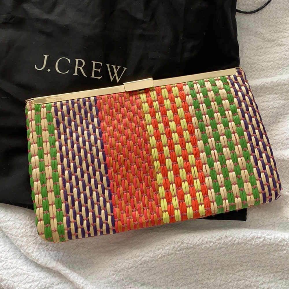 J. Crew Straw Clutch